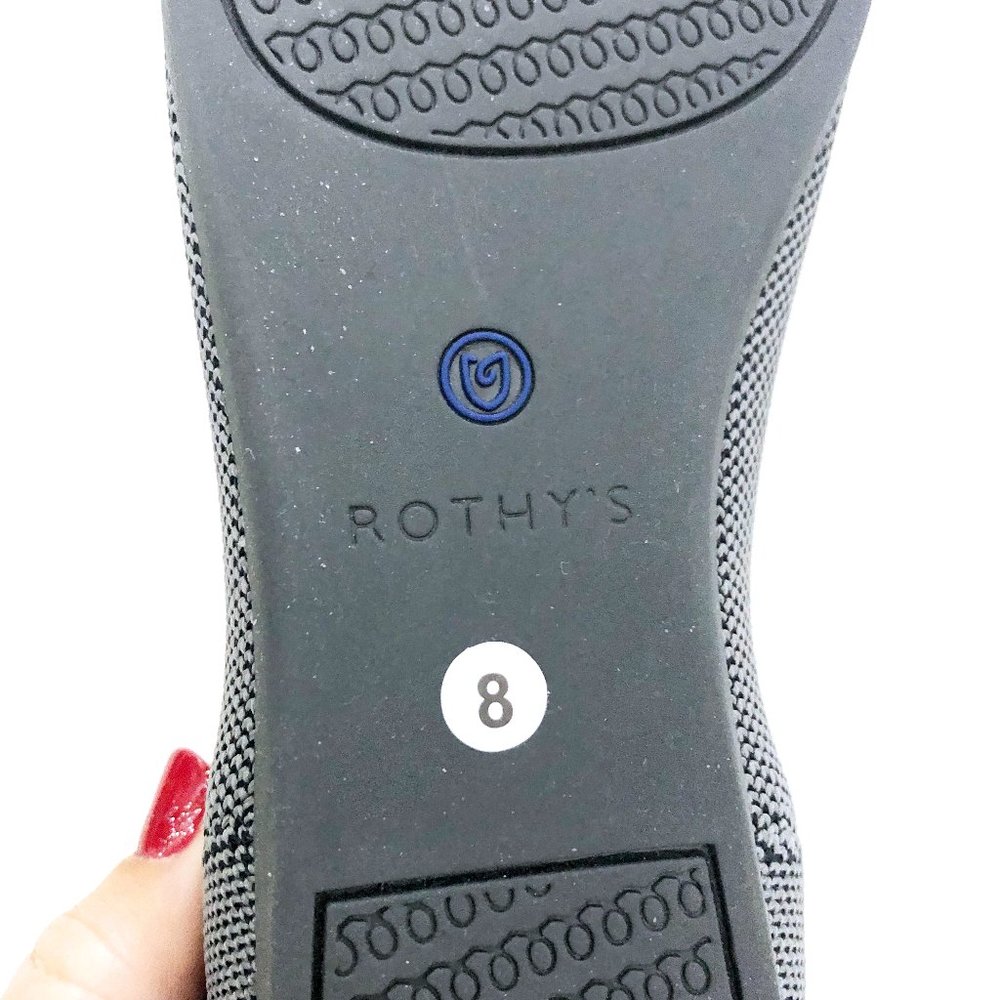 ROTHY Women's Grey Knit The Point Flats 8 - Picture 9 of 9